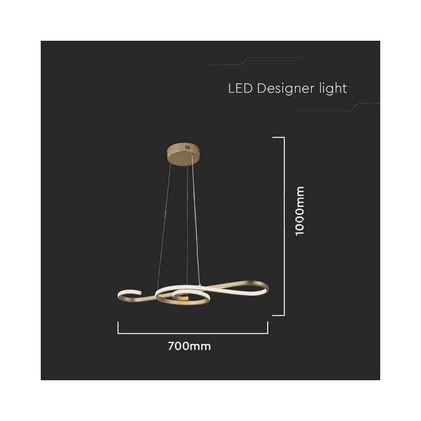 Candelabro suspenso LED LED/18W/230V 3000K dourada