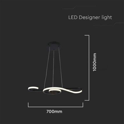 Candelabro suspenso LED LED/18W/230V 3000K preto