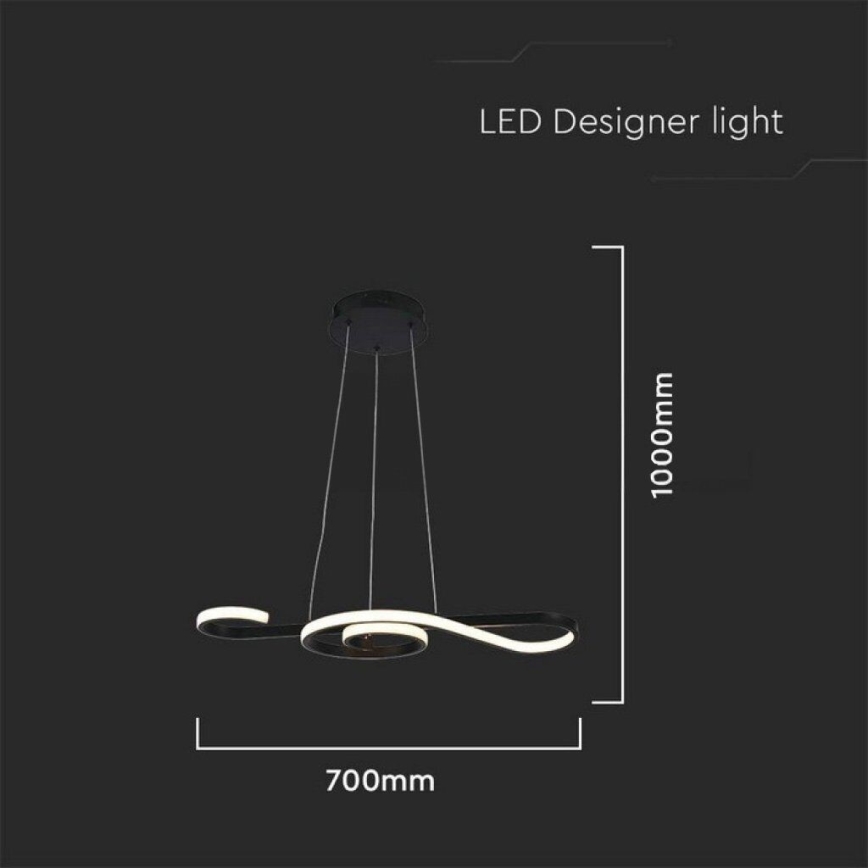 Candelabro suspenso LED LED/18W/230V 3000K preto