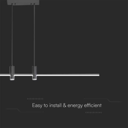Candelabro suspenso LED LED/19W/230V 3000K preto