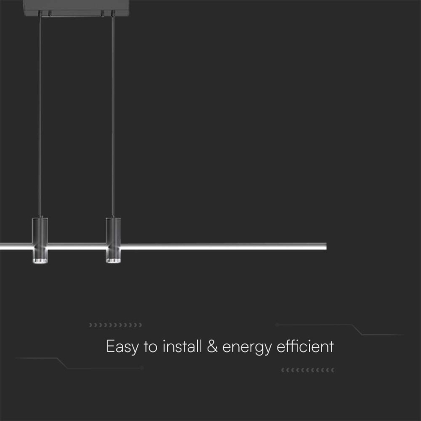 Candelabro suspenso LED LED/19W/230V 3000K preto