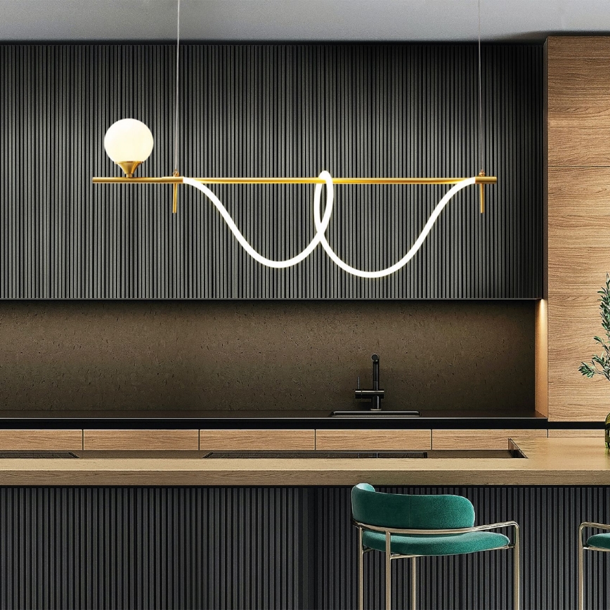 Candelabro suspenso LED LED/20W/230V + 1xG9/10W/230V 3000K dourada