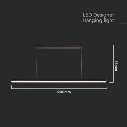 Candelabro suspenso LED LED/23W/230V 4000K 120 cm preto
