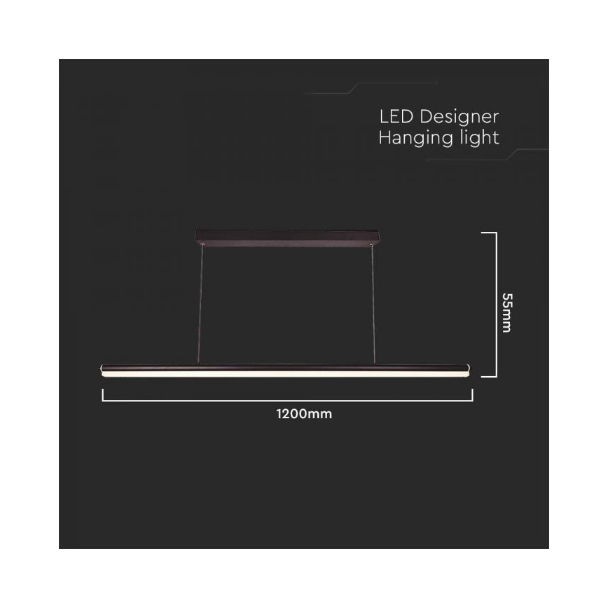 Candelabro suspenso LED LED/23W/230V 4000K 120 cm preto