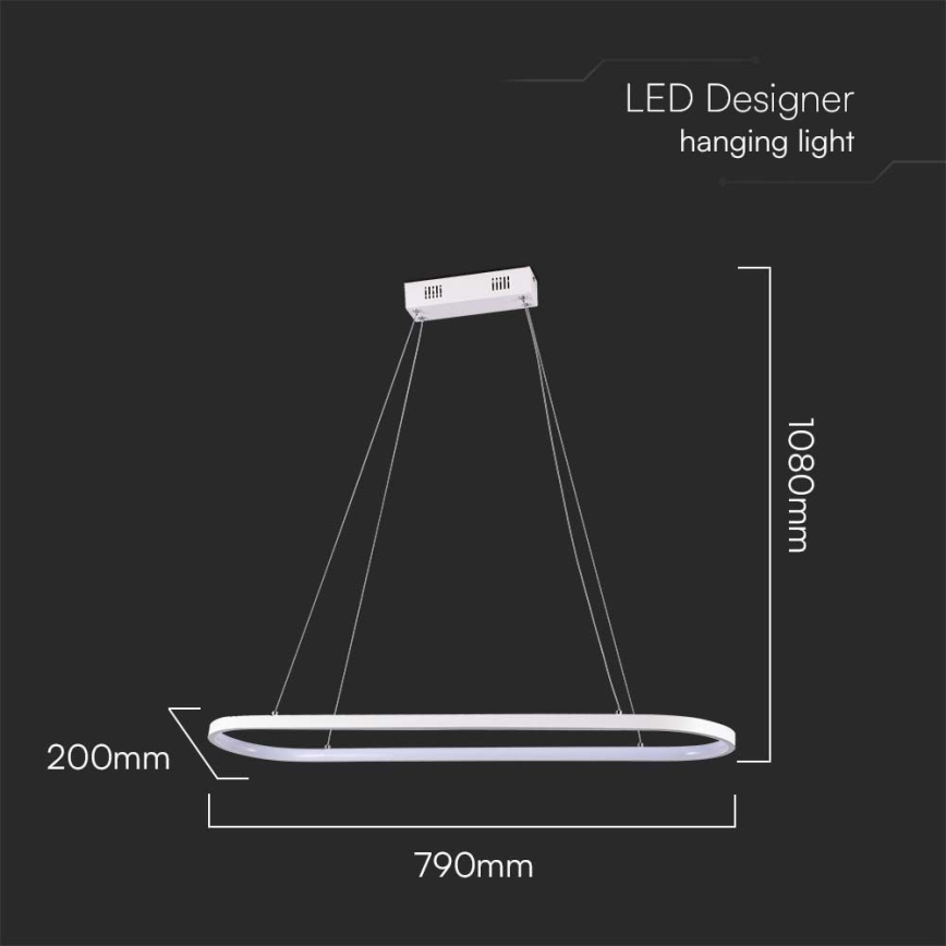 Candelabro suspenso LED LED/24W/230V 3000K branco
