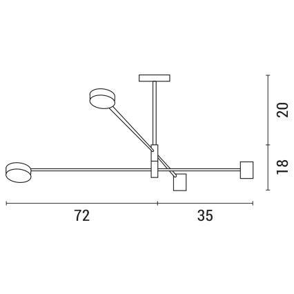 Candelabro suspenso LED LED/24W/230V 3000K dourada