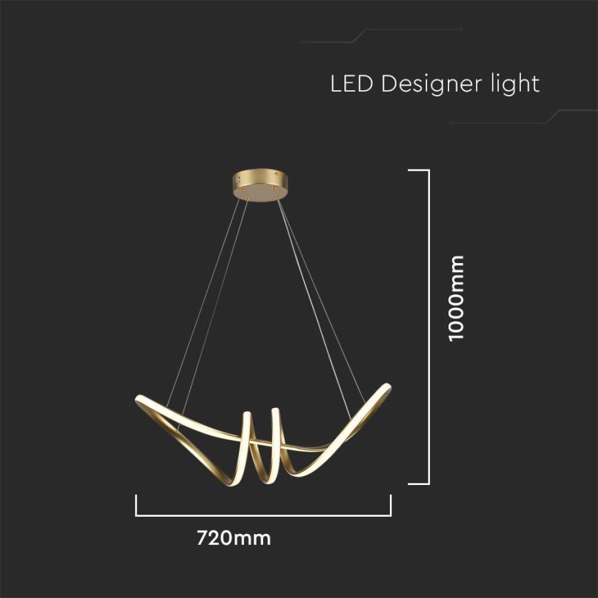 Candelabro suspenso LED LED/24W/230V 3000K dourada