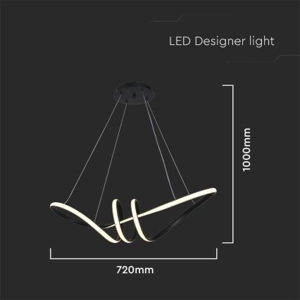 Candelabro suspenso LED LED/24W/230V 3000K preto