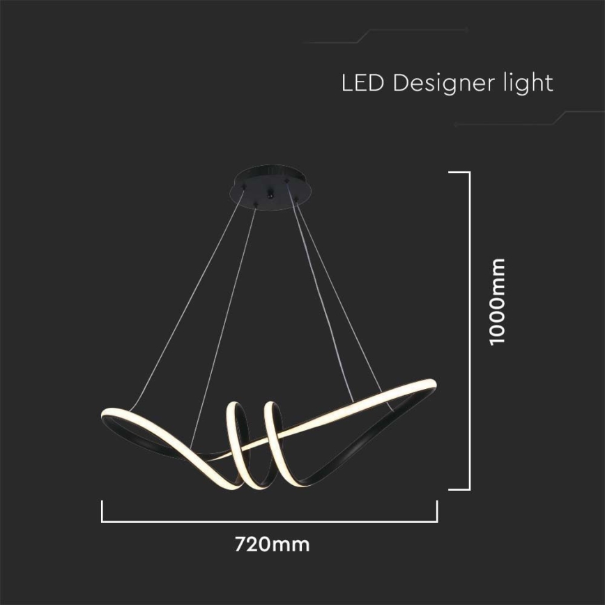 Candelabro suspenso LED LED/24W/230V 3000K preto
