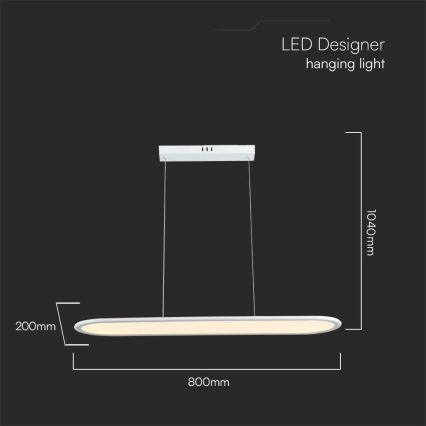Candelabro suspenso LED LED/24W/230V 4000K branco