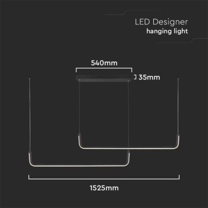 Candelabro suspenso LED LED/24W/230V 4000K preto