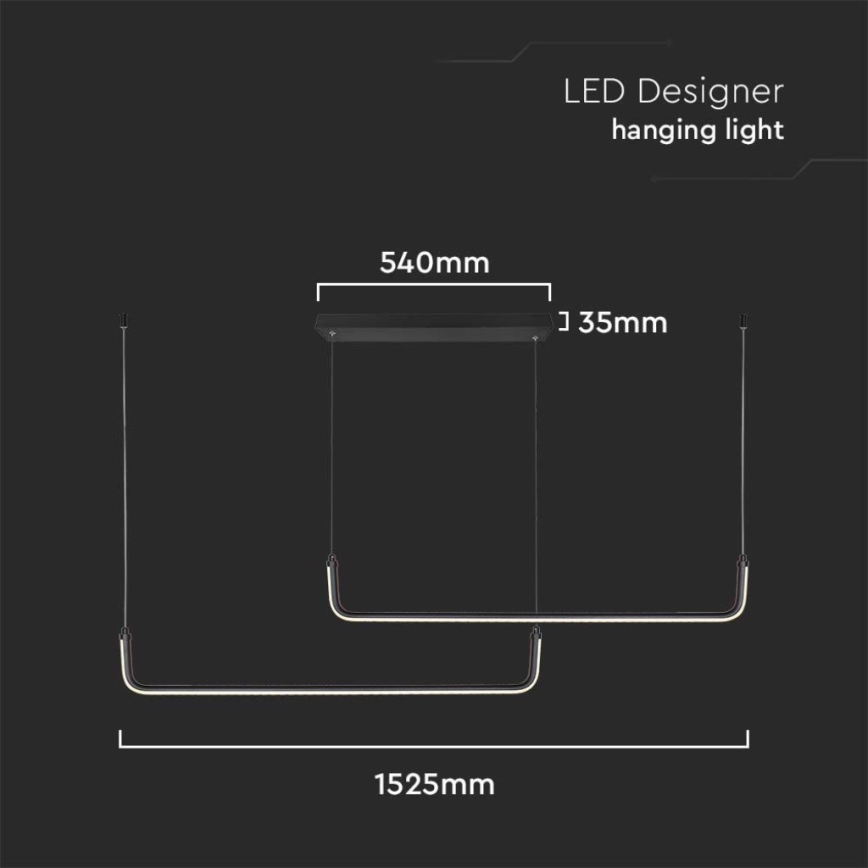 Candelabro suspenso LED LED/24W/230V 4000K preto