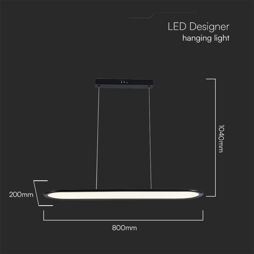 Candelabro suspenso LED LED/24W/230V 4000K preto