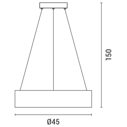 Candelabro suspenso LED LED/30W/230V 3000K diâmetro 45 cm preto/carvalho