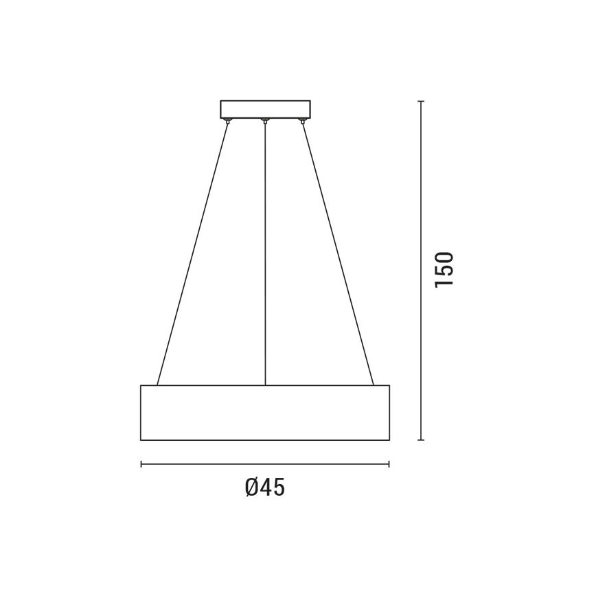 Candelabro suspenso LED LED/30W/230V 3000K diâmetro 45 cm preto/carvalho