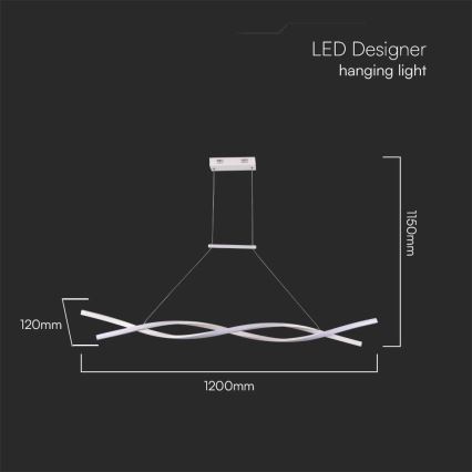 Candelabro suspenso LED LED/30W/230V 4000K branco