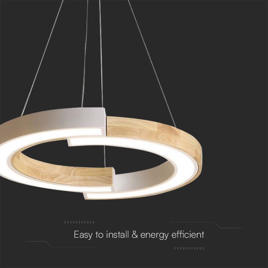 Candelabro suspenso LED LED/32W/230V 3000K branco/madeira