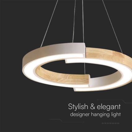 Candelabro suspenso LED LED/32W/230V 3000K branco/madeira