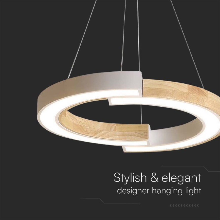 Candelabro suspenso LED LED/32W/230V 3000K branco/madeira
