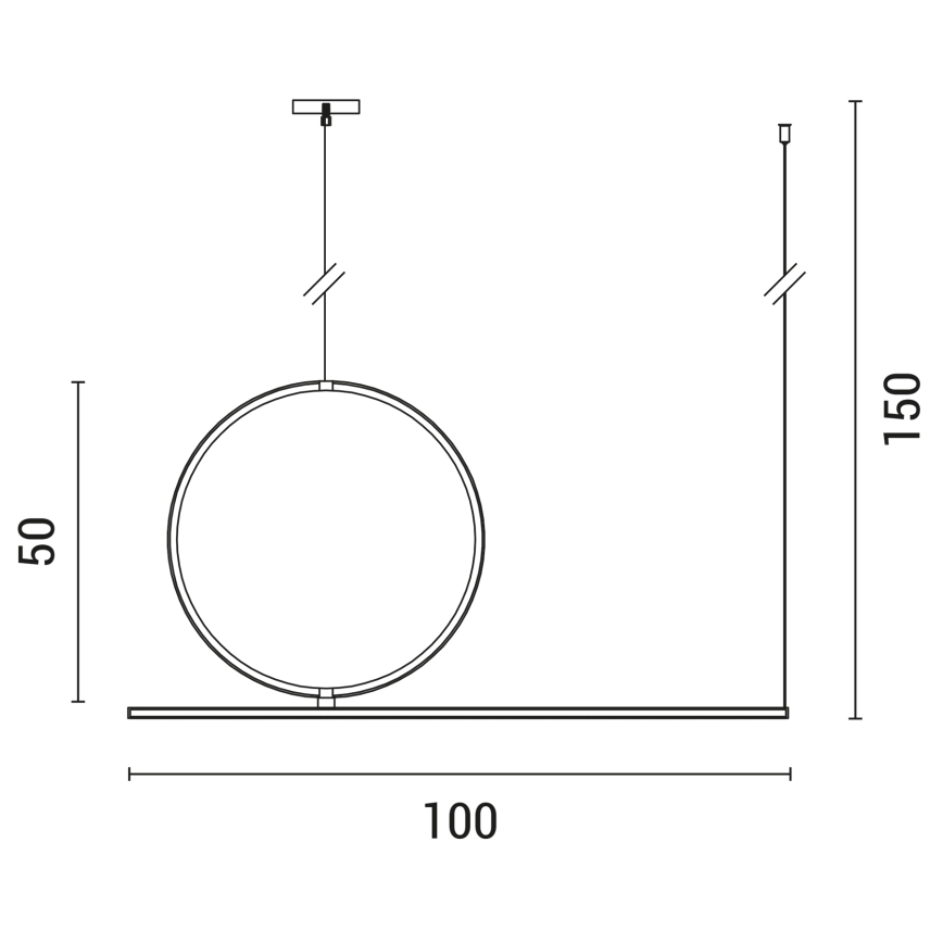 Candelabro suspenso LED LED/32W/230V 3000K preto