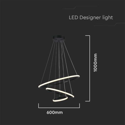 Candelabro suspenso LED LED/32W/230V 3000K preto