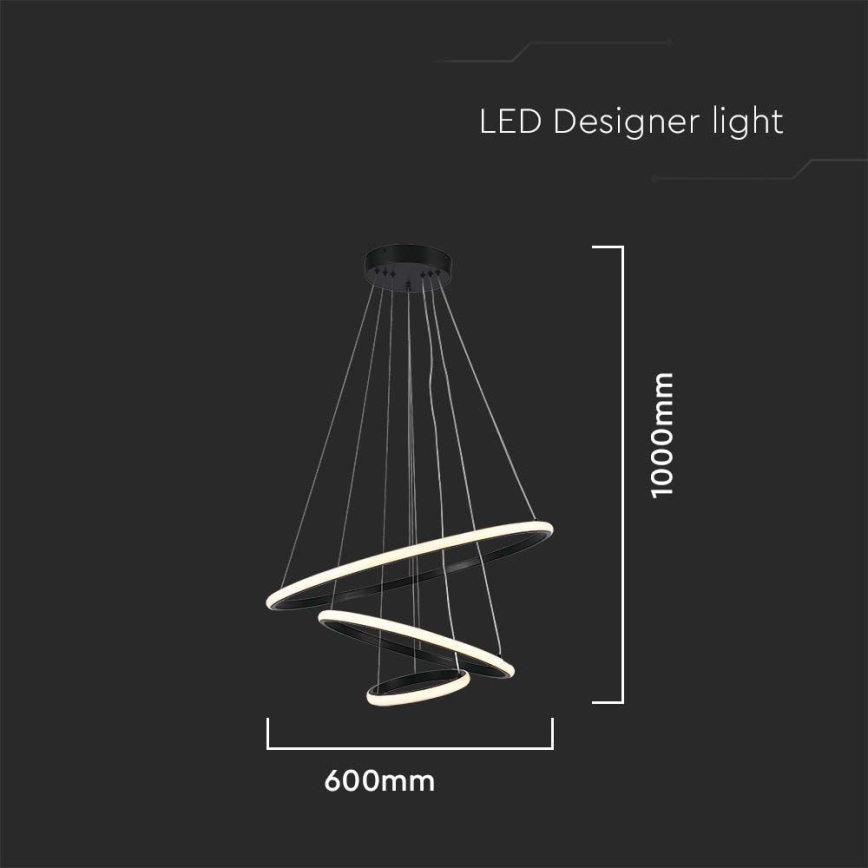 Candelabro suspenso LED LED/32W/230V 3000K preto