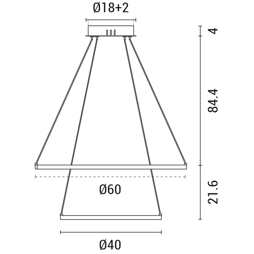 Candelabro suspenso LED LED/37W/230V 3000K preto
