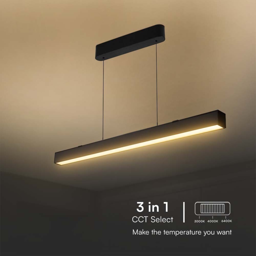 Candelabro suspenso LED LED/40W/230V 3000/4000/6400K preto