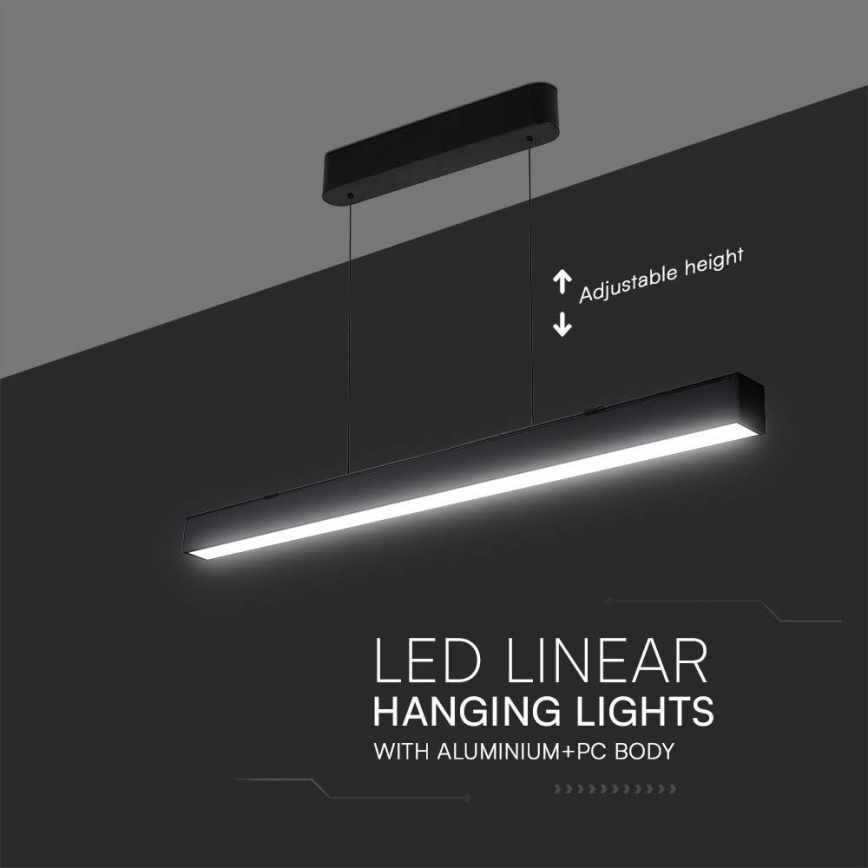 Candelabro suspenso LED LED/40W/230V 3000/4000/6400K preto