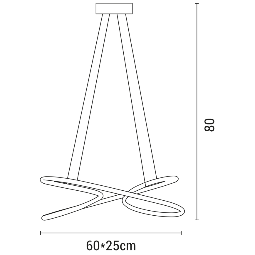 Candelabro suspenso LED LED/40W/230V 4000K preto