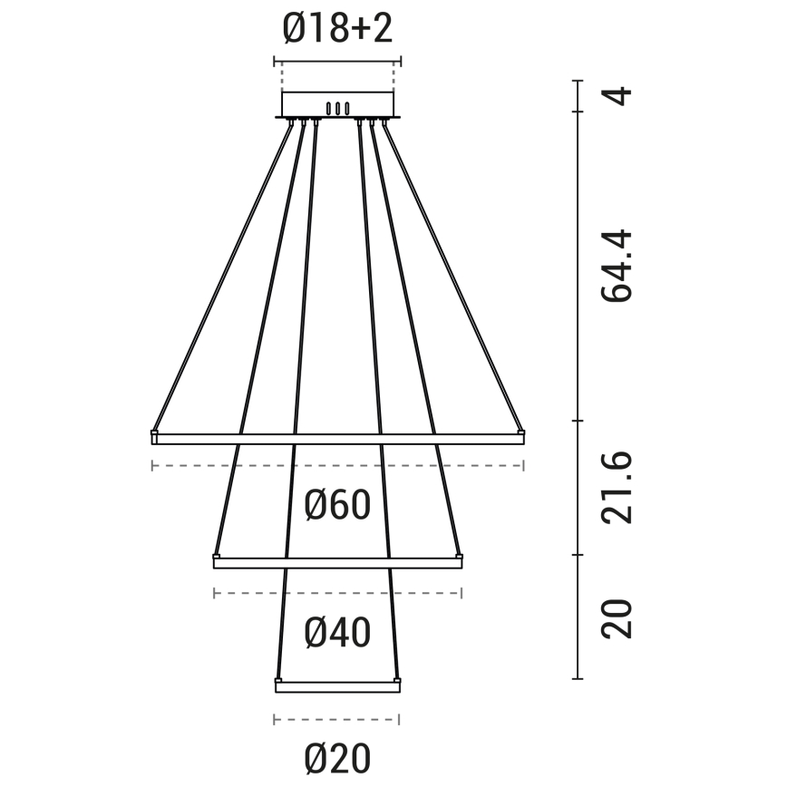 Candelabro suspenso LED LED/42W/230V 3000K branco