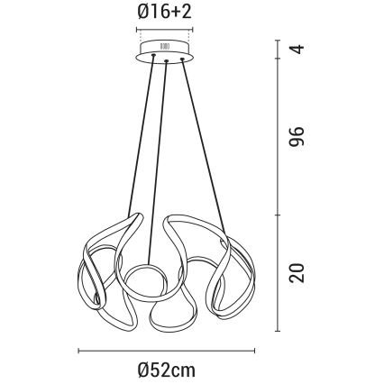 Candelabro suspenso LED LED/60W/230V 3000K branco