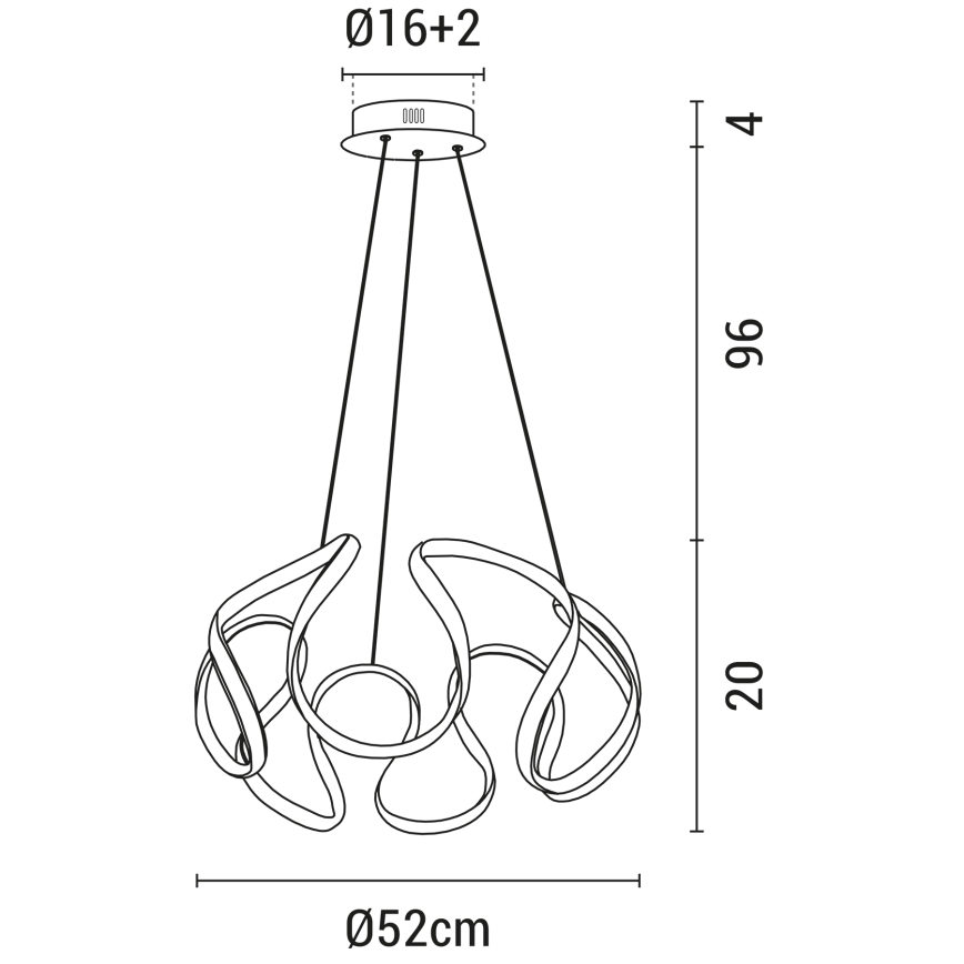Candelabro suspenso LED LED/60W/230V 3000K branco