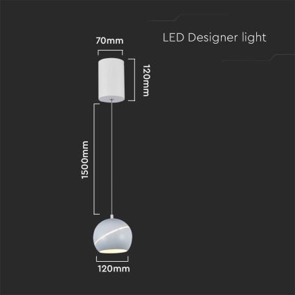 Candelabro suspenso LED LED/8,5W/230V 3000K branco