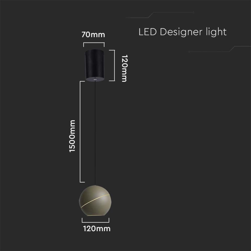 Candelabro suspenso LED LED/8,5W/230V 3000K cinzento