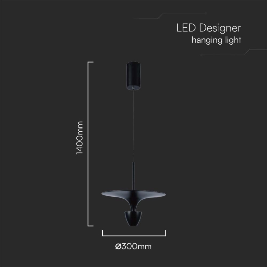 Candelabro suspenso LED LED/9W/230V 3000K preto