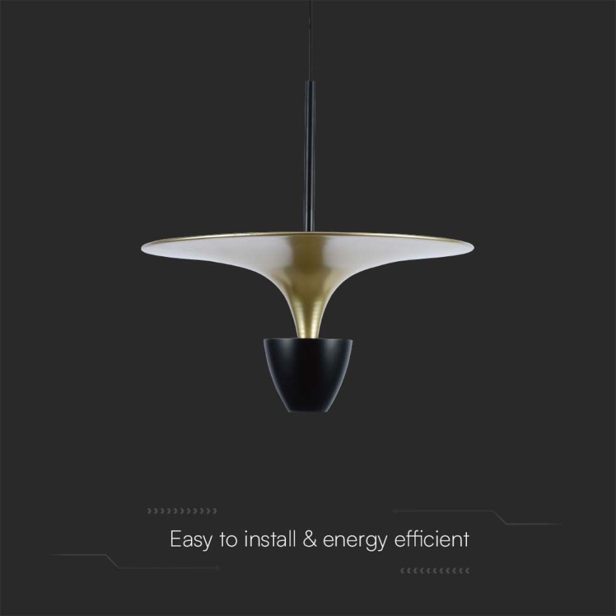 Candelabro suspenso LED LED/9W/230V 4000K preto/dourada