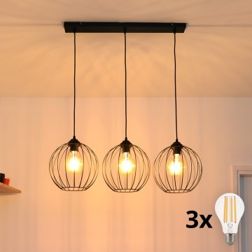 Candelabro suspenso LED MERCURE 3xE27/15W/230V