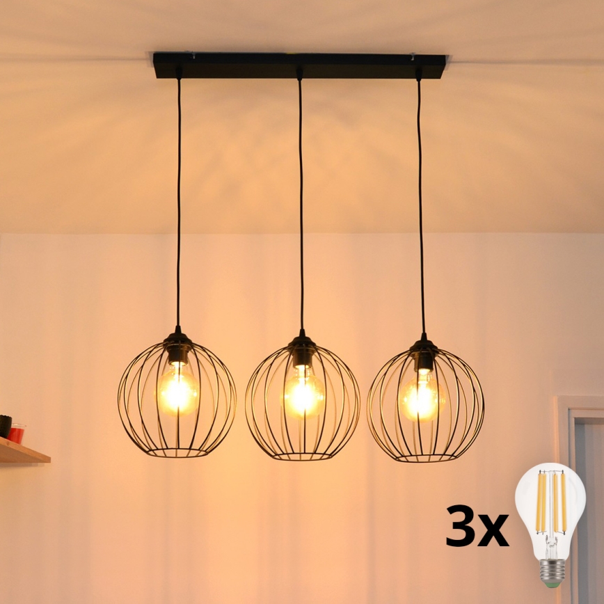 Candelabro suspenso LED MERCURE 3xE27/15W/230V