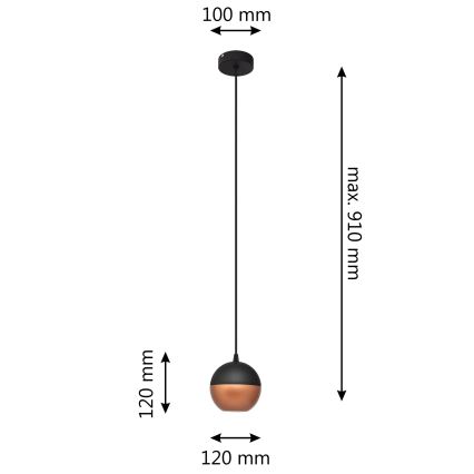 Candelabro suspenso LED MIDWAY 1xGU10/4,8W/230V preto/cobre