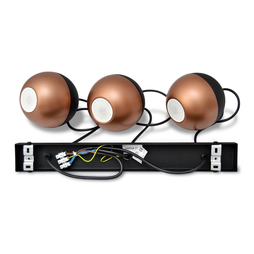 Candelabro suspenso LED MIDWAY 3xGU10/4,8W/230V preto/cobre
