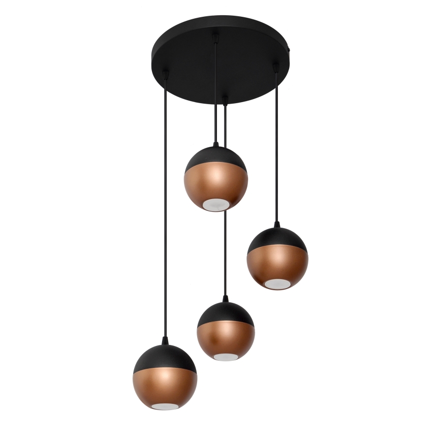 Candelabro suspenso LED MIDWAY 4xGU10/4,8W/230V preto/cobre
