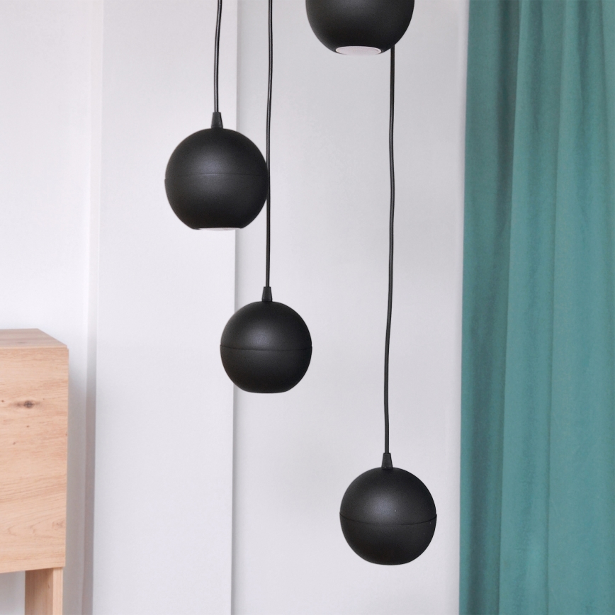Candelabro suspenso LED MIDWAY 4xGU10/4,8W/230V preto