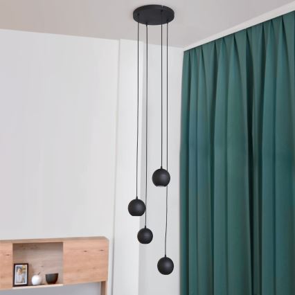 Candelabro suspenso LED MIDWAY 4xGU10/4,8W/230V preto