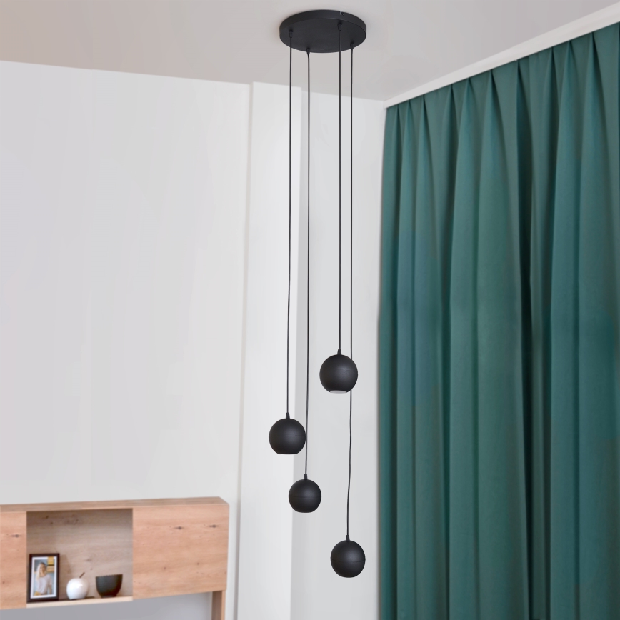 Candelabro suspenso LED MIDWAY 4xGU10/4,8W/230V preto