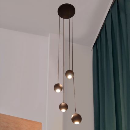 Candelabro suspenso LED MIDWAY 4xGU10/4,8W/230V preto