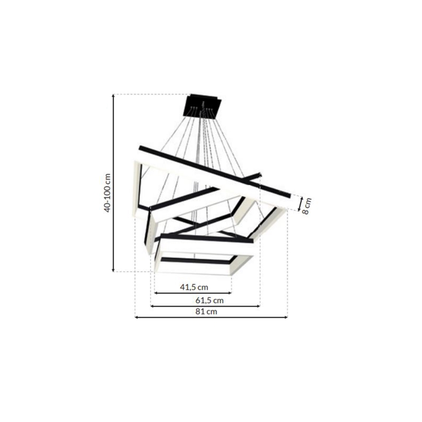 Candelabro suspenso LED NERO 3xLED/140W/230V
