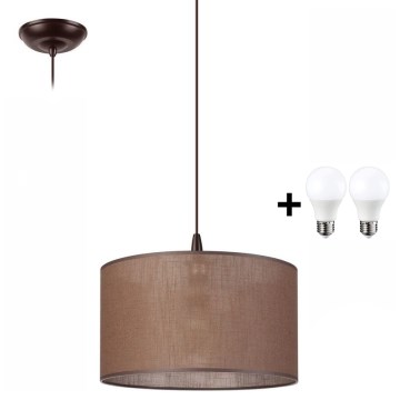 Candelabro suspenso LED NOEL 1xE27/60W/230V castanho