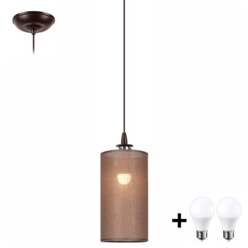 Candelabro suspenso LED NOEL MINI 1xE27/60W/230V castanho