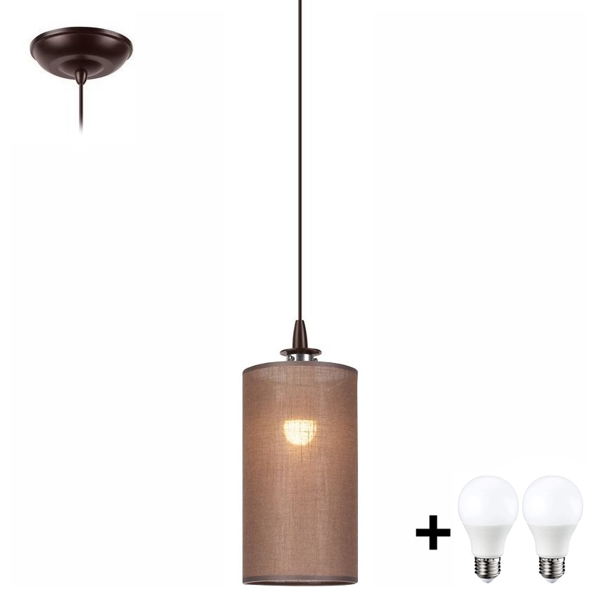 Candelabro suspenso LED NOEL MINI 1xE27/60W/230V castanho